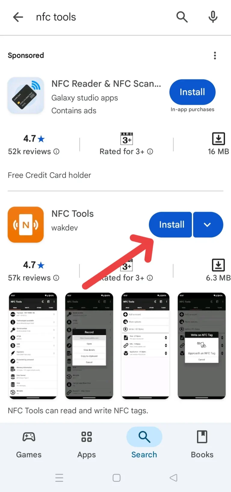 Step 1 - Install NFC Tools from Store App