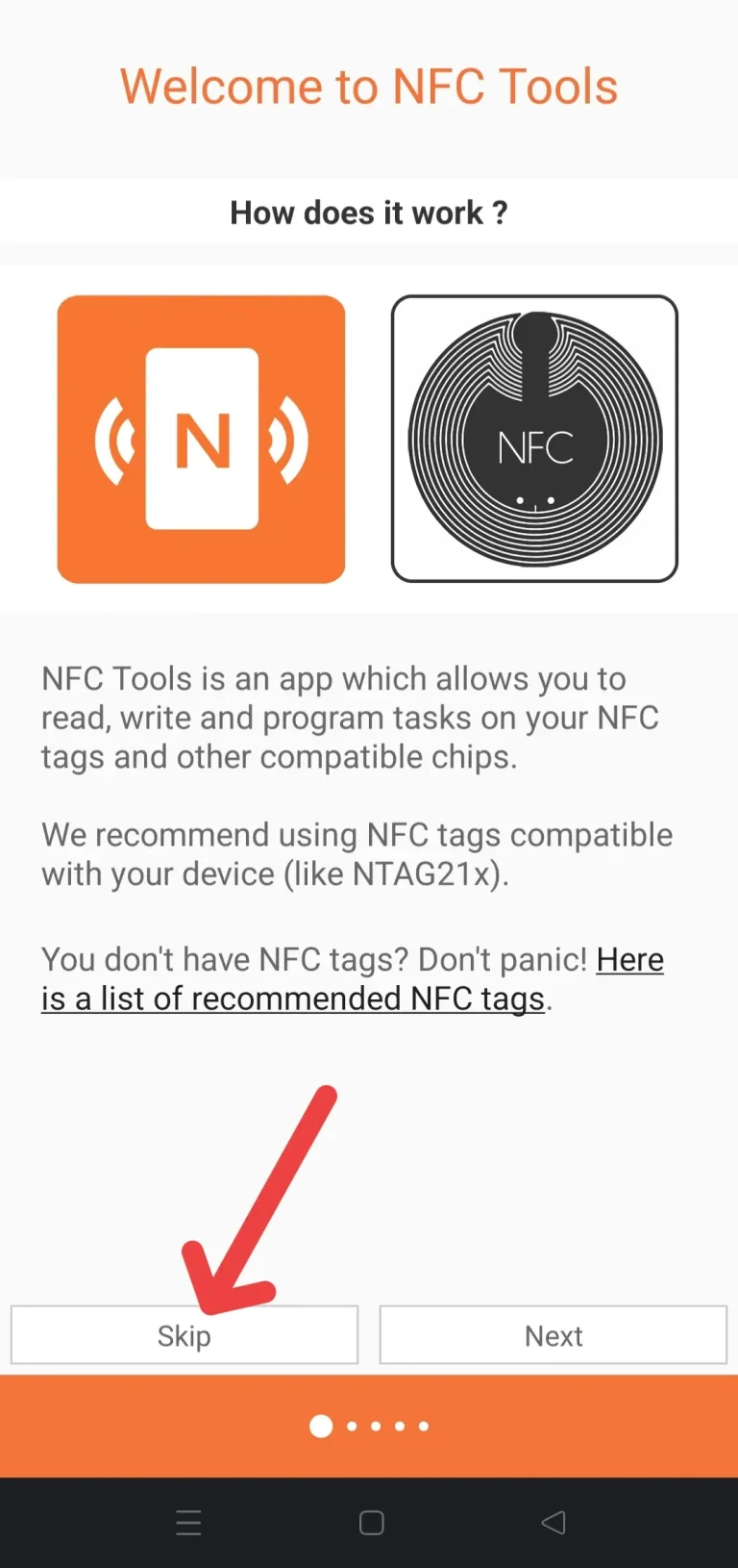 Step 2 - Click "Skip" Button