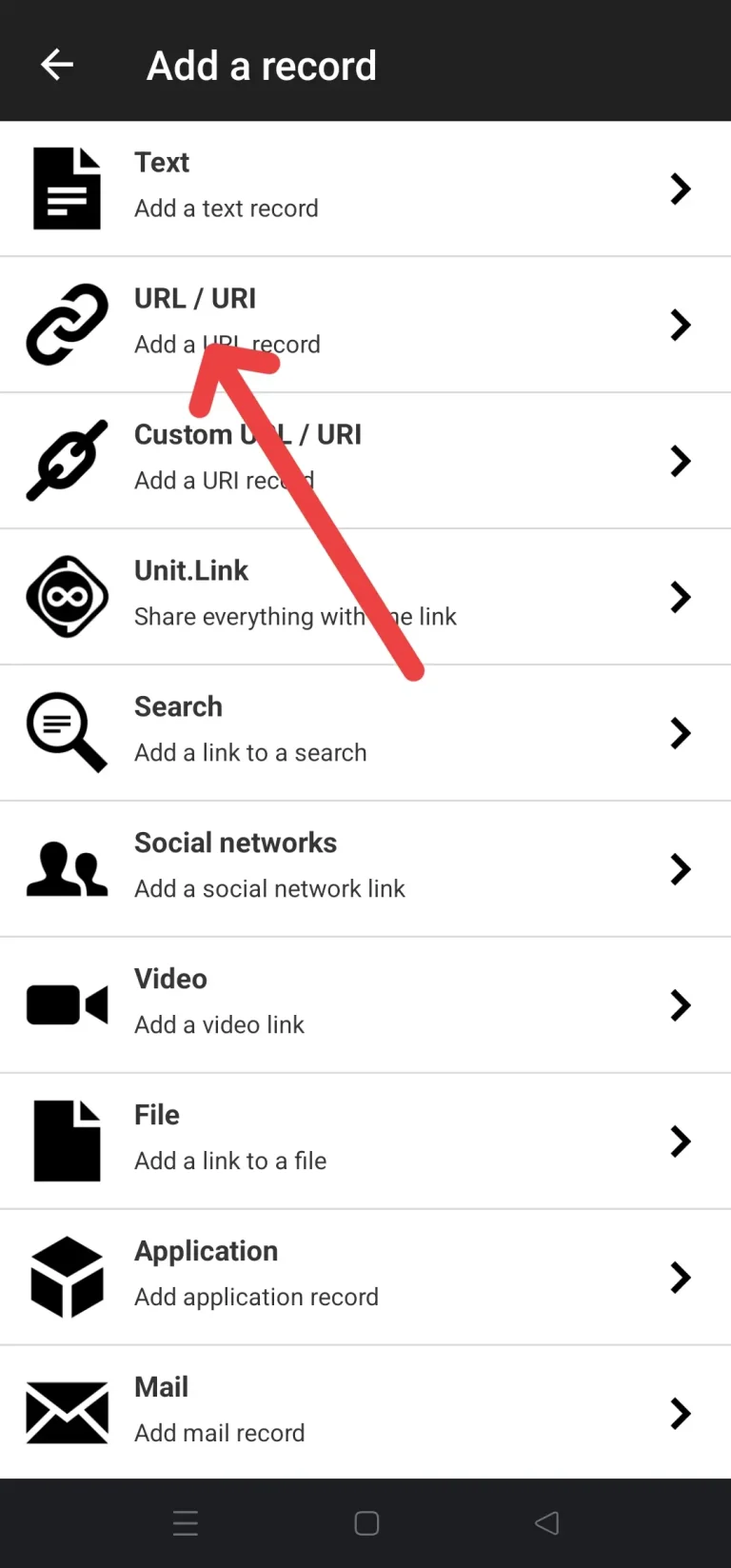 Step 5 - Choose "URL/URI".