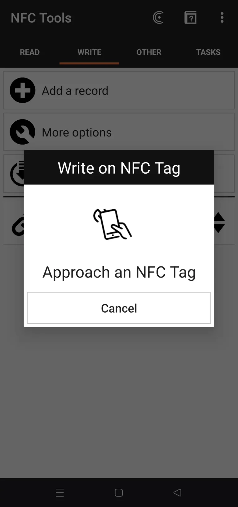 Step 8 - Approach an NFC Card/Tag.